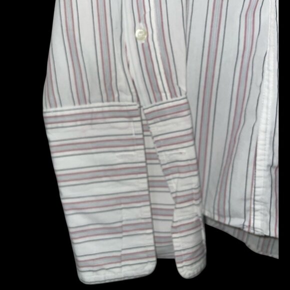 Vintage Burberrys Of London Classic Fit Striped Dress Shirt French Cuff - Picture 4 of 6